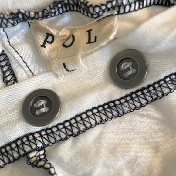 POL White Sleeveless Deconstructed Tunic Top Exposed Stitching Sharkbite L - Picture 3 of 11